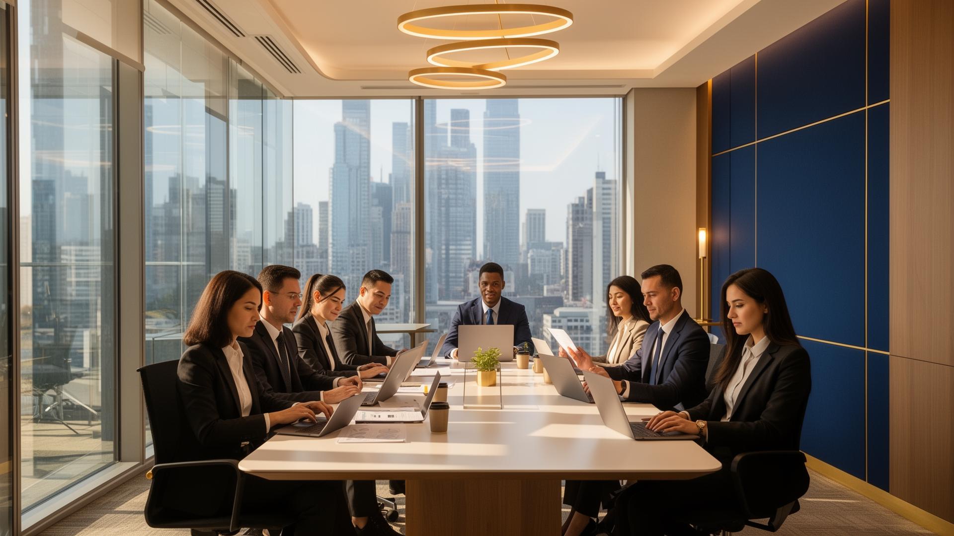 Corporate team collaboration